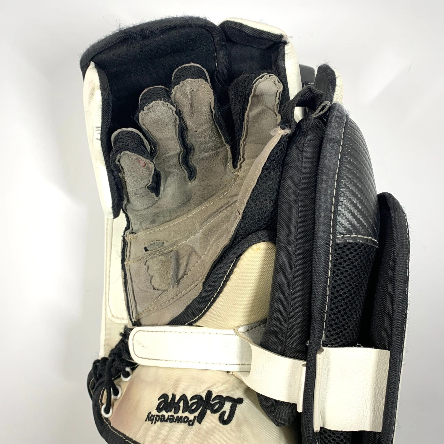 Bauer CCM Premier Pro - Used Pro Stock Goalie Blocker (White/Yellow/Black) 3 Bauer CCM Premier Pro - Used Pro Stock Goalie Blocker (White/Yellow/Black) - Image 3