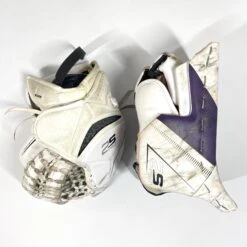 Bauer Supreme 2S Pro - Used Pro Stock Goalie Pads - Full Set (White/Purple/Black) 17 Bauer Supreme 2S Pro - Used Pro Stock Goalie Pads - Full Set (White/Purple/Black) -Bauer Store Photo2023 05 04 125718PM