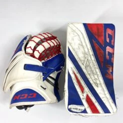 CCM Extreme Flex IV - Used Pro Stock Goalie Pads - Full Set (White/Blue/Red) 17 CCM Extreme Flex IV - Used Pro Stock Goalie Pads - Full Set (White/Blue/Red) -Bauer Store Photo2023 05 04 43657PM