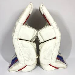CCM Extreme Flex III - Used Pro Stock Goalie Pads - Full Set (White/Blue/Red) -Bauer Store Photo2023 05 05 21836PM