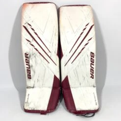 Bauer Vapor Hyperlite - Used Pro Stock Senior Goalie Pads (Maroon/White)