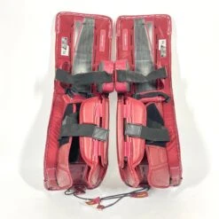 Bauer Vapor Hyperlite - Used Pro Stock Senior Goalie Pads (Maroon/White) -Bauer Store Photo2023 05 24 112507AM