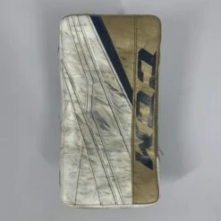 Used CCM Extreme Flex III - Pro Stock Goalie Blocker (White/Gold/Navy)