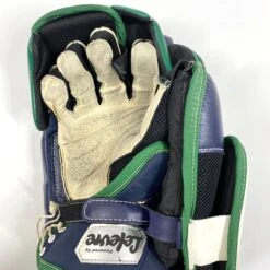 CCM Extreme Flex III - Used Pro Stock Goalie Blocker (Navy/Green/Gold) -Bauer Store Photo2023 06 07 42933PM