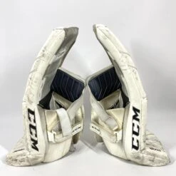 CCM AXIS - Used Pro Stock Goalie Pads (White) 8 CCM AXIS - Used Pro Stock Goalie Pads (White) -Bauer Store Photo2023 06 13 121250PM