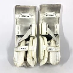 CCM AXIS - Used Pro Stock Goalie Pads (White) 9 CCM AXIS - Used Pro Stock Goalie Pads (White) -Bauer Store Photo2023 06 13 121308PM