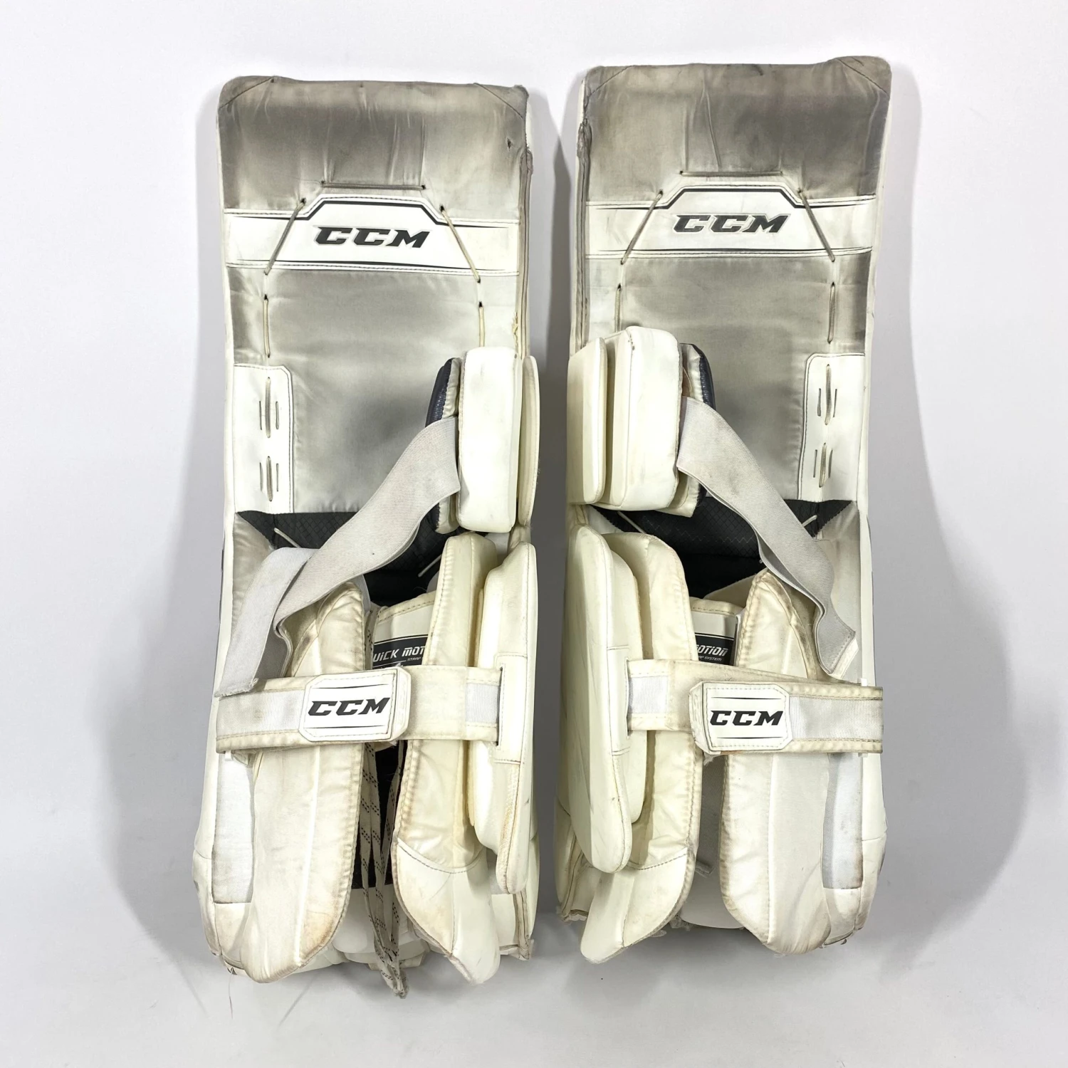 CCM AXIS - Used Pro Stock Goalie Pads (White) 4 CCM AXIS - Used Pro Stock Goalie Pads (White) - Image 4