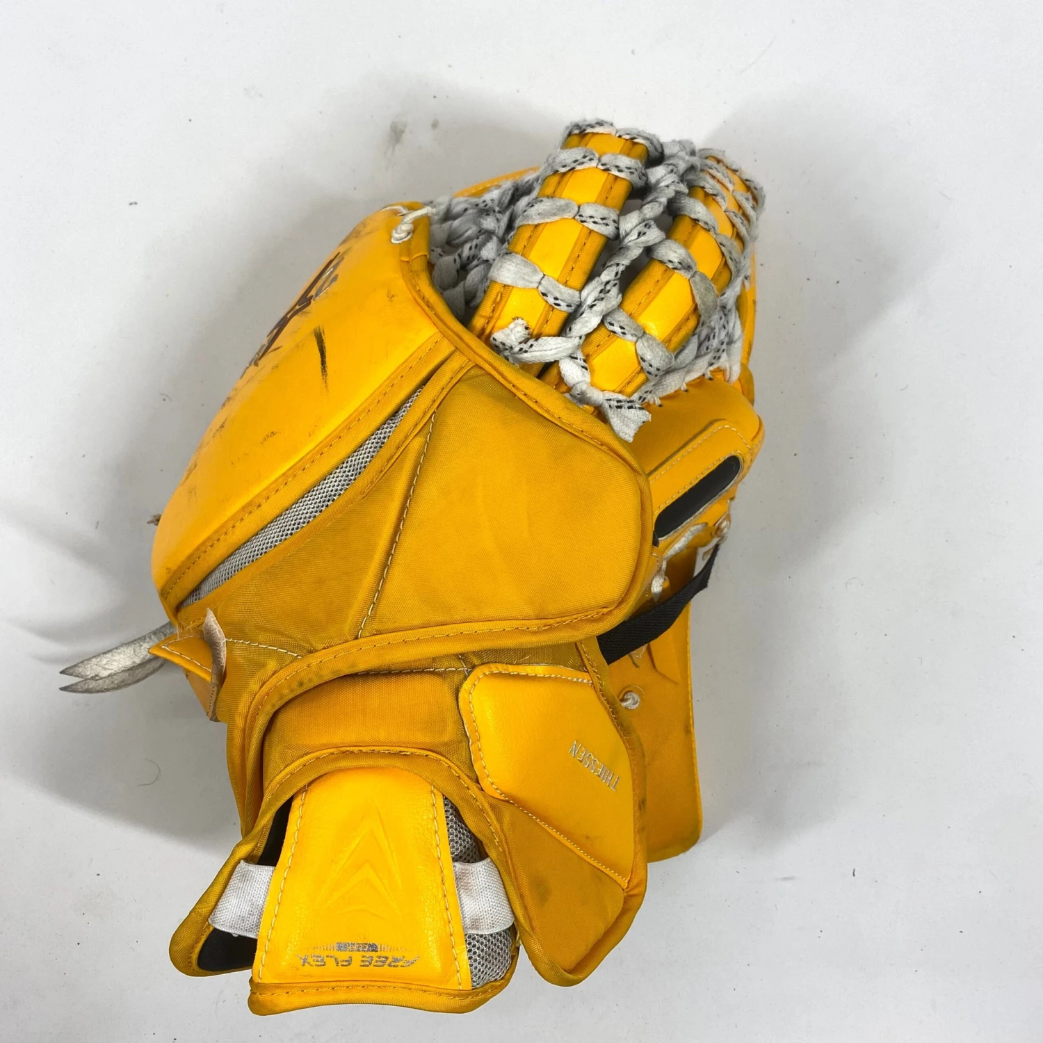 Bauer Vapor 2X Pro - Used Pro Stock Goalie Glove - (Yellow) 2 Bauer Vapor 2X Pro - Used Pro Stock Goalie Glove - (Yellow) - Image 2