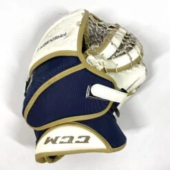 CCM Premier II - Used Pro Stock Goalie Glove (White/Gold/Navy) -Bauer Store Photo2023 06 15 33418PM