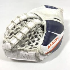 Bauer Supreme Mach - Used Pro Stock Goalie Glove (White/Orange/Navy) -Bauer Store Photo2023 06 15 35546PM