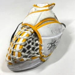 Bauer Vapor 2X Pro - Used Pro Stock Goalie Glove (White/Yellow/Red) -Bauer Store Photo2023 06 15 41046PM