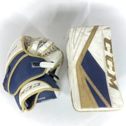 CCM Premier II - NCAA Pro Stock Full Goalie Set (White/Gold/Blue) -Bauer Store Photo2023 08 16 121413PM